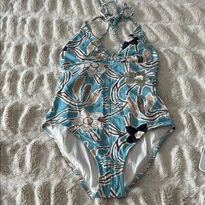 Ulla Johnson Blue Floral One Piece Swimsuit